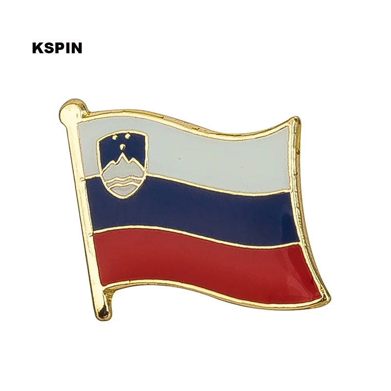 Значок в виде флага словенского флага, булавка на лацкане, 100 шт., брошь 20 шт. на лот значков в виде KS-0165