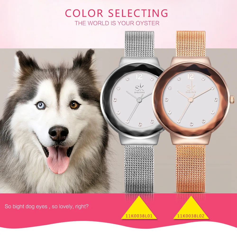 Tanie SK nowe mody kobiet zegarki ze stali nierdzewnej srebrne zegarki luksusowe panie dżetów zegar zegarek kwarcowy 2017 Montre Femme