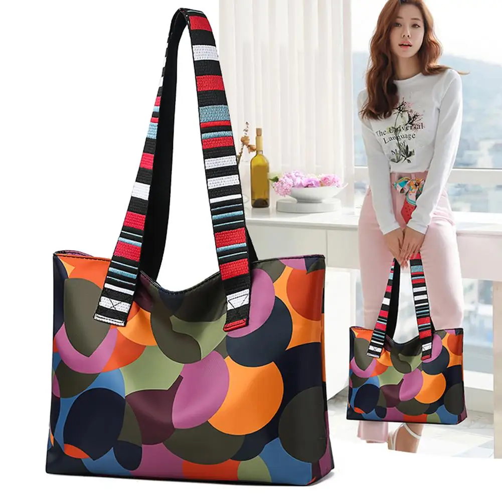 

2019 Fashion Women Handbag Big Size Tote Ladies Casual Flower Printing Nylon Shoulder Messenger Bag Beach Bolsa Feminina