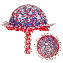 Модные красные белые хрустальные свадебная брошь букеты винтажные цветные Искусственные цветы Свадебные букеты букет невесты De Mariage