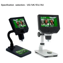 Urijk US/EU/UK/AU цифровой микроскоп 600X HD lcd электронный Микроскоп увеличение эндоскопа Ремонт лупа с металлической подставкой