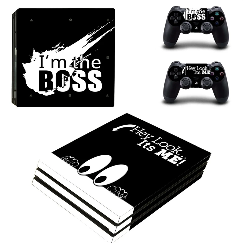 

HOMEREALLY PS4 Pro Skin I AM THE BOSS Custom Vinly PVC HD Sticker Cover For Playstaion 4 Pro Console and Controller Skin Ps4 Pro