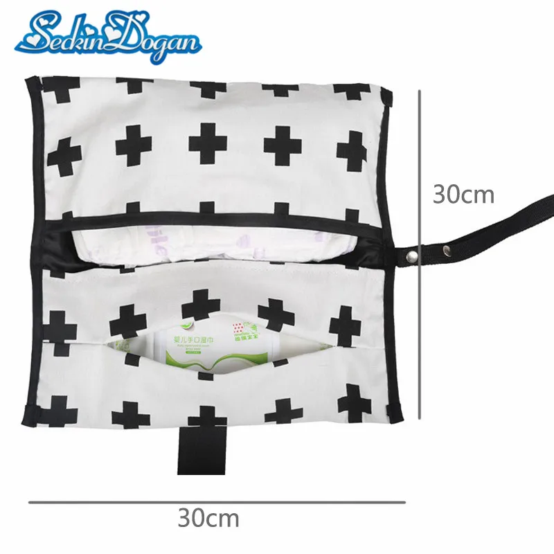 

SeckinDogan Baby Stroller Bag Baby Bag Organizer Fashion Print Washable Wet Bags High Quality Folding Diaper Handbag