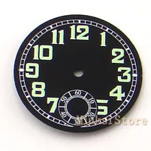 35 мм черный/белый циферблат для fit Парнис ETA 6498 Чайка ST36 движение Мужские часы