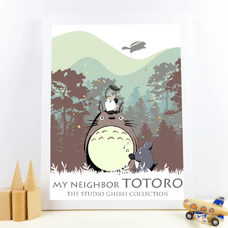 

Miyazaki Japanese My neighbor Totoro Anime Movie Poster Prints Kawaii Wall Art Picture Canvas Painting Kids Baby Girl Room Decor