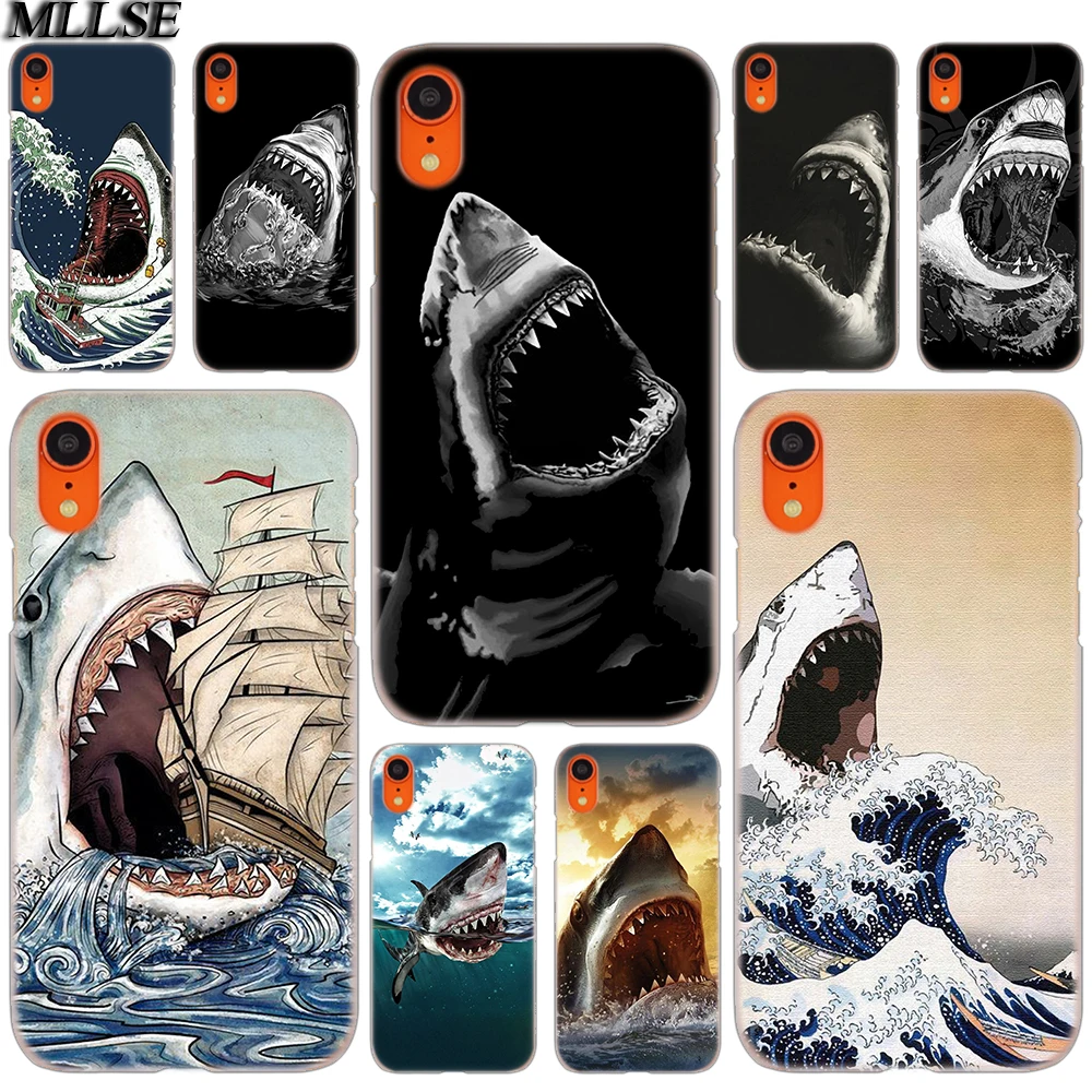 

MLLSE Hungry Shark Fashion Cover Case for iphone XS Max X XR 8 7 6 Plus 5 SE 5S 5C 4 4S Mobile Phone Bags Hot