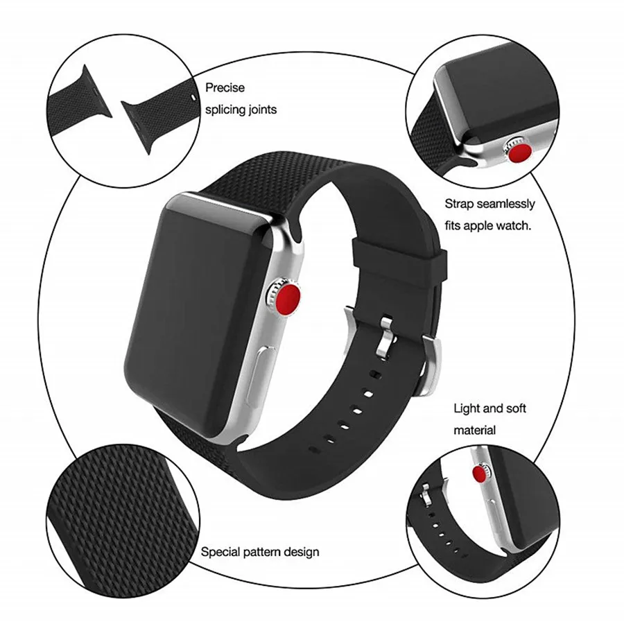 Спортивный ремешок для Apple watch 42 мм 38 iWatch 4 band 44 40 браслет из углеродного волокна