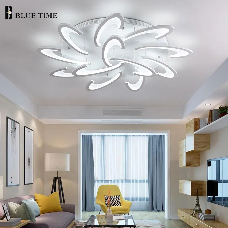 Белый и черный законченный современный светодиодный люстра освещение для гостиной спальни столовой дома акриловый светодиодный люстры AC