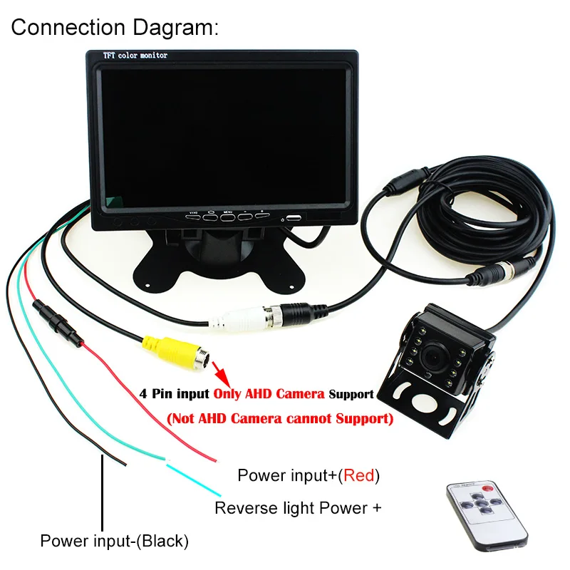  HaiSunny 2019 Backup Camera and Monitor Kit For Truck Trailer Bus RV Pickups Trailer AHD 1280 x 720