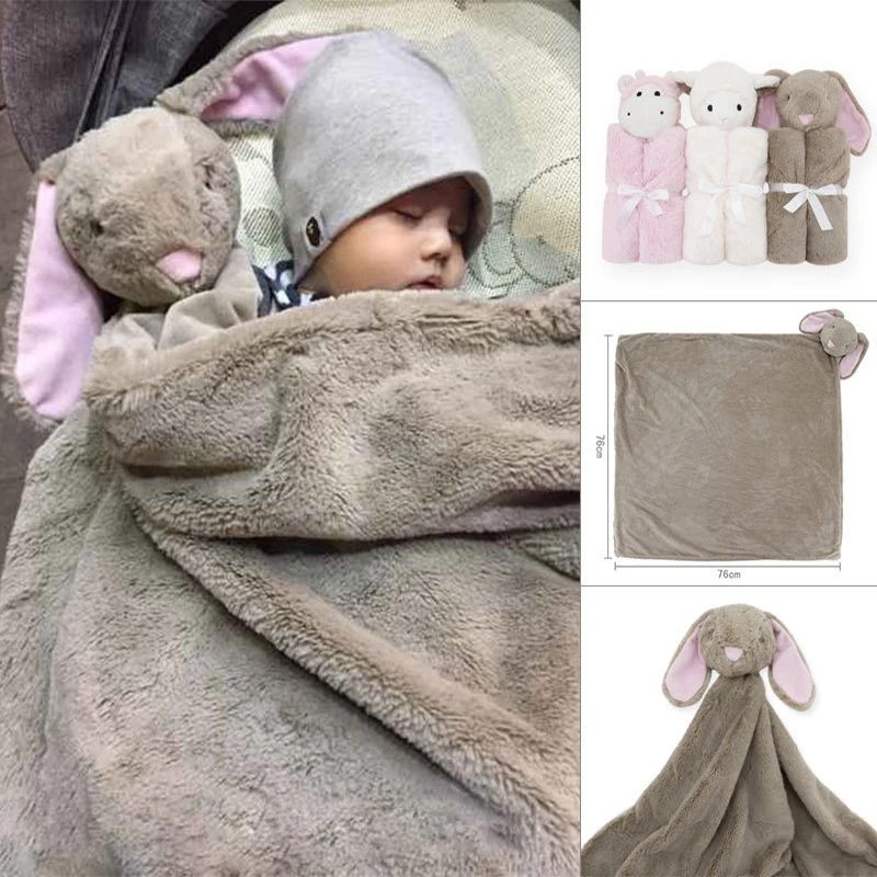 

Plush Animals Toys Baby Blankets Thicken Double Layer Coral Fleece Infant Swaddle Stroller Wrap Newborn Baby Bedding Blanket