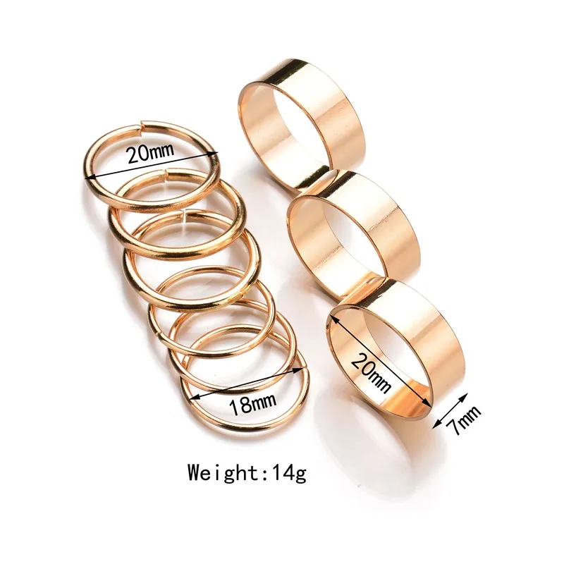 

Terreau Kathy 8 pcs/sets Gold Color Fashion Simple Knuckle Ring Sets Punk Metal Finger Rings For Women Jewelry Wholesale