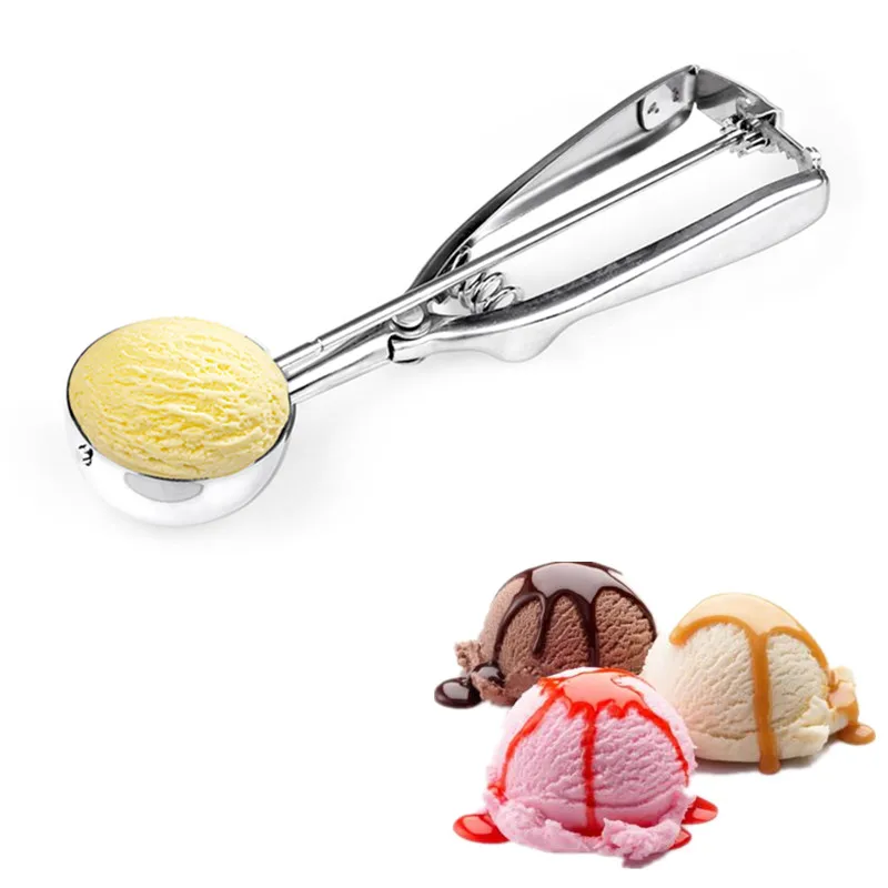 

Facemile Ice Creams Stainless Steel Spoon Digging Ball Spring Handle Kitchen Bar Accessories Dough Disher Spoon Watermelon Spoon