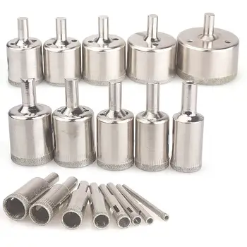 

THGS Diamond Drill Bits,18Pcs Diamond Hole Saws Hollow Core Drill Bits Set Remover Tools for Glass,Ceramics,Porcelain