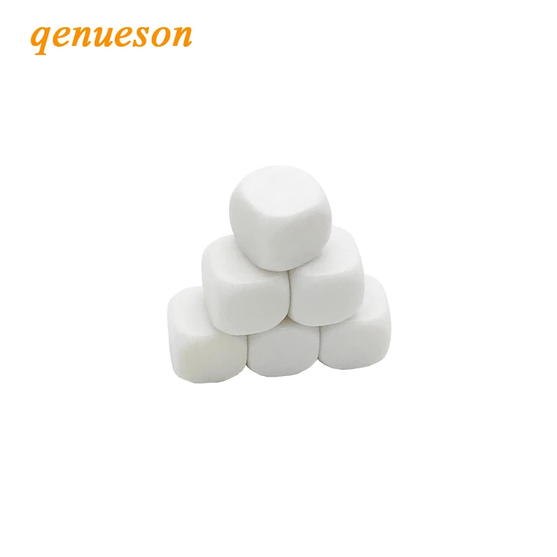 

18Pcs/Lot 16mm Blank Dice Hexahedron Acrylic White Rounded Corner Blank Dice Board Games Can Write and Carving Children Teaching