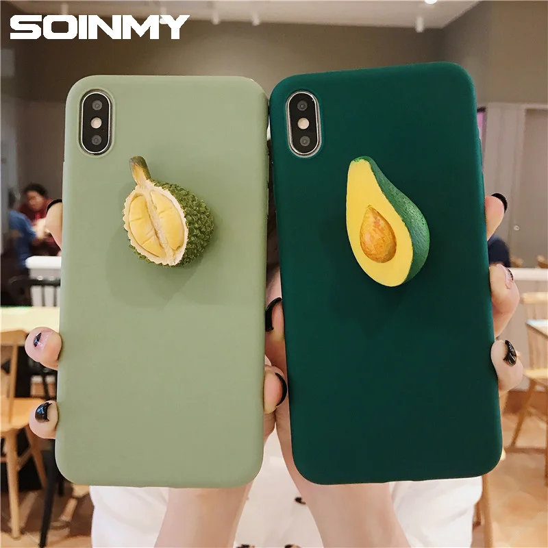 Чехол с изображением фруктов для iphone XR XS X Max 3D милый дуриан мягкий чехол из ТПУ 7 7P 8