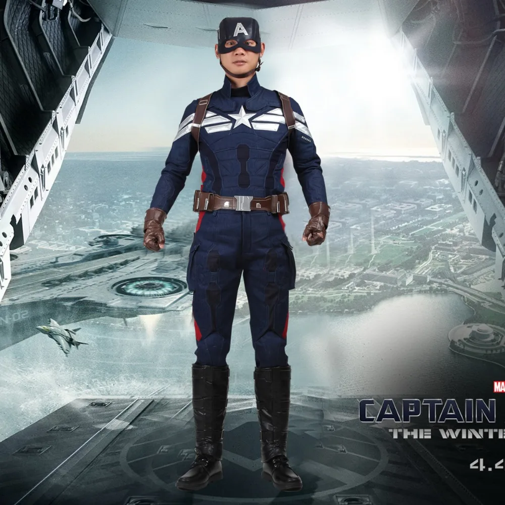 Captain America Cosplay Costume The Winter Soldier Steve Rogers Uniform