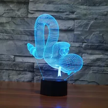 Потрясающая 3D иллюзия Светодиодная настольная лампа ночник с шаром в форме собаки