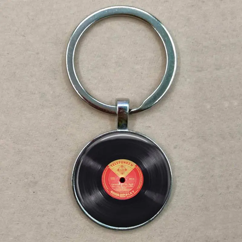Виниловая пластинка брелок-DJ подарок-бронзовый пластинка брелок или серебряный Виниловая пластинка брелок