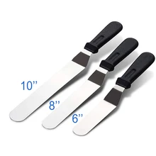 Офсетный шпатель с пластиковой ручкой-профессиональные инструменты для украшения тортов-", 8" и 1" посуда для тортов из нержавеющей стали шпатель