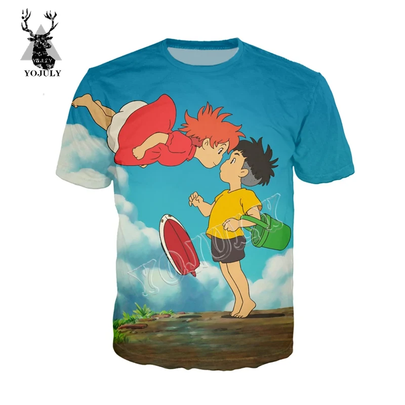 

YOJULY Fashion 3D Anime Ponyo on the Cliff Printed Unisex T-shirt Men Women Child t shirt/Sweatshirt/hoodie Hooded Clothing K90