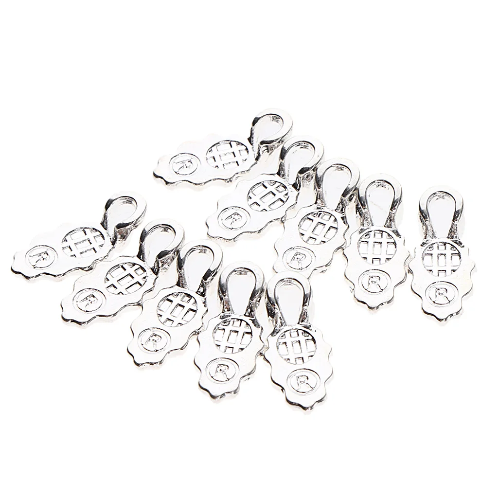 10 Pieces 2 Style Silver Plated Glue-on Flat Pad Bails for Earring Bails Pendants Charms Connector Jewelry Findings