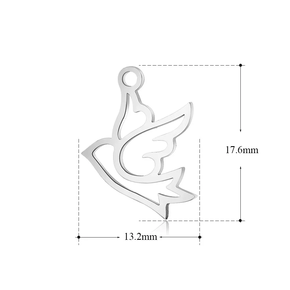 Нормальные полированные Плавающие Подвески из нержавеющей стали очаровательные птицы для браслета ожерелье DIY ювелирных изделий - Окраска металла: as pic