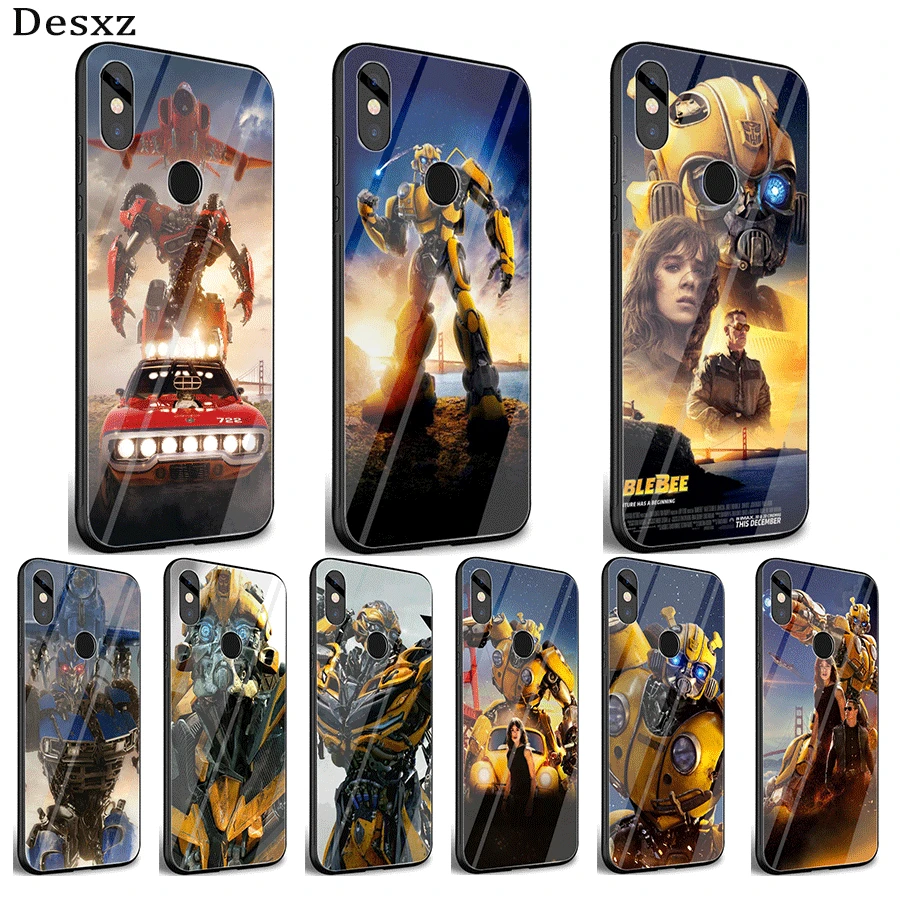 

Desxz Glass Mobile Phone Case For Xiaomi Note 5 6 7 Pro F1 A1 A2 4X 5X 6X 9 Cover Transformers Bumblebee Bag Shell