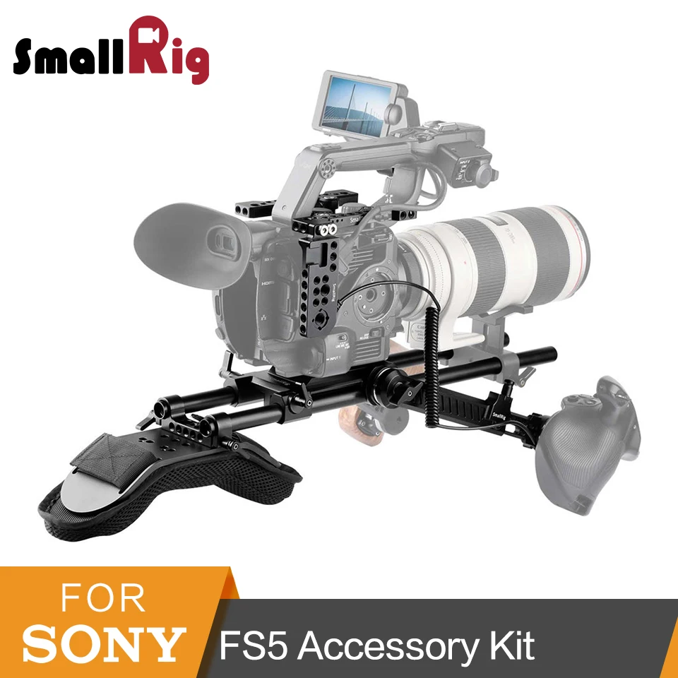 SmallRig For Sony FS5 PXW-FS5 Vidoe Shooting Accessories Kit With Shoulder Pad Rod Clamp Plate Extension Arm Support Kit-2007 SmallRig For Sony FS5 PXW-FS5 Vidoe Shooting Accessories Kit With Shoulder Pad Rod Clamp Plate Extension Arm Support Kit-2007