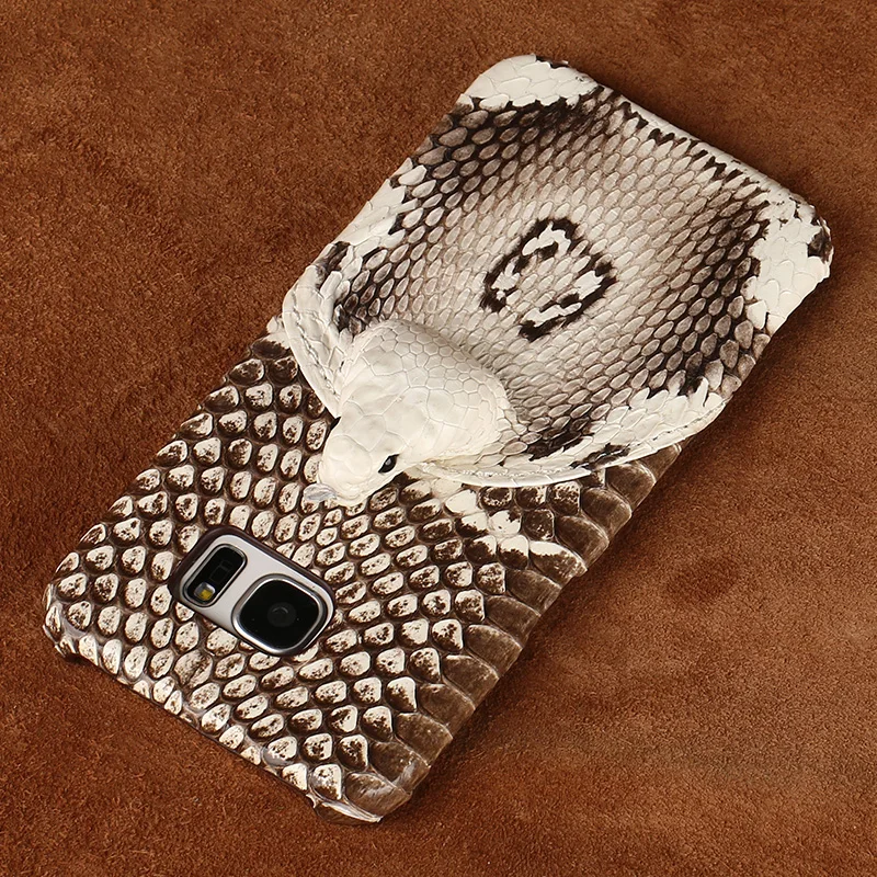 Чехол для телефона wangcangli задняя крышка с настоящей змеиной головкой чехол Samsung