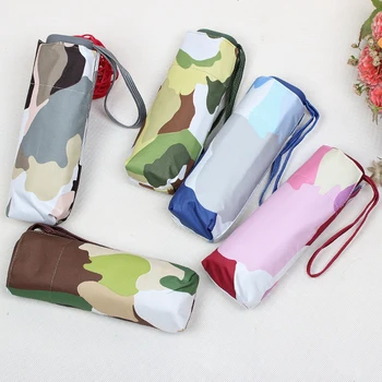 

Camouflage flat umbrella mini sun umbrella ultra-light five fold sunny umbrella UV sun umbrella folding