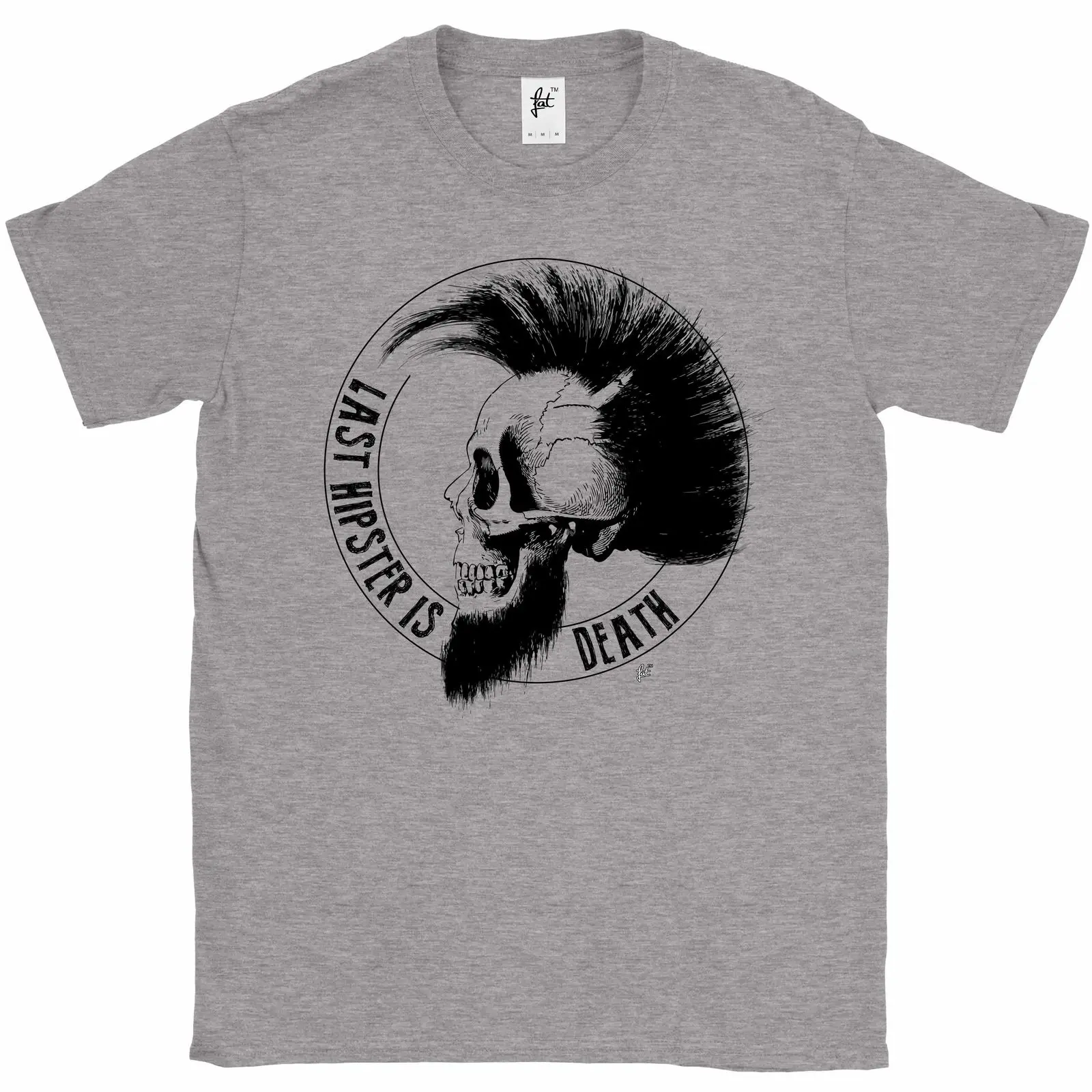 Last Hipster Is Death Skull With Beard &amp Mohican Mens T-Shirt 2019 hot tees Top Summer Men'S fashion T Shirt cheap wholesale | Мужская