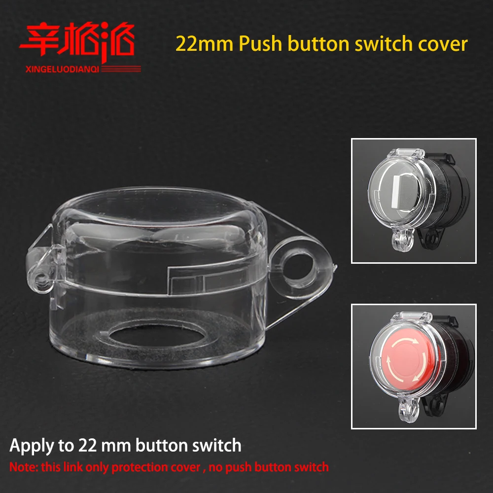 

Mounting holes 22mm transparent button protection cover Apply to LAY37/LA38/XB2/ZB2 push button switch