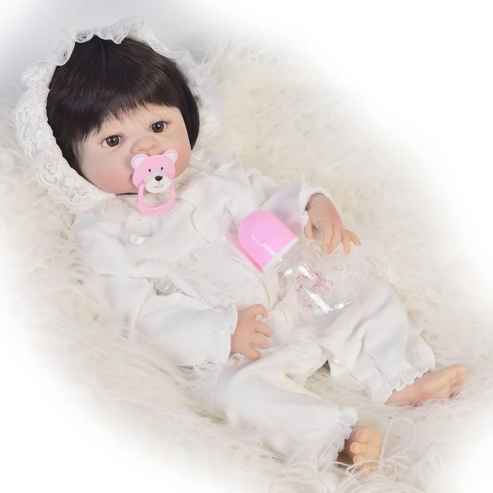 

57cm Princess Boneca reborn Smooth white skin Silicone Reborn Baby Dolls Girls DOLLMAI Kid Birthday Gifts DIY Toy pink pacifier