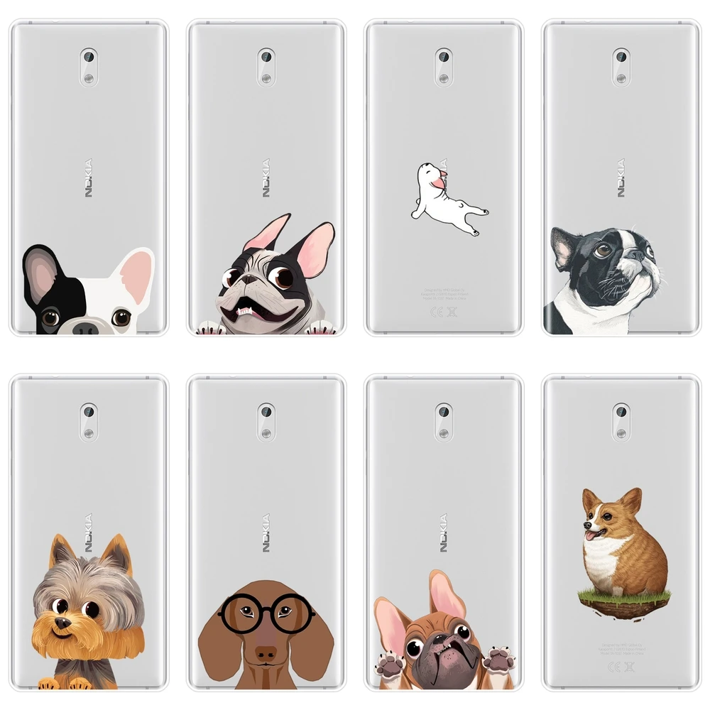 パグ犬フレンチブルドッグコーギー子犬かわいい動物電話ケースシリコーンノキア 7 プラス X6 ソフト裏表紙ノキア 1 2 3 5 6 8 フィットケース Aliexpress
