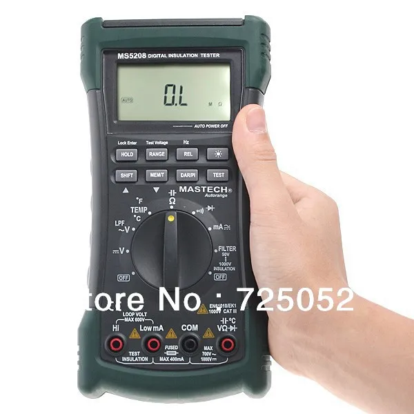 

MASTECH MS5208 Multifunction Insulation True RMS Multimeter Resistance Meter Tester w/ 1 yr warranty 1000V