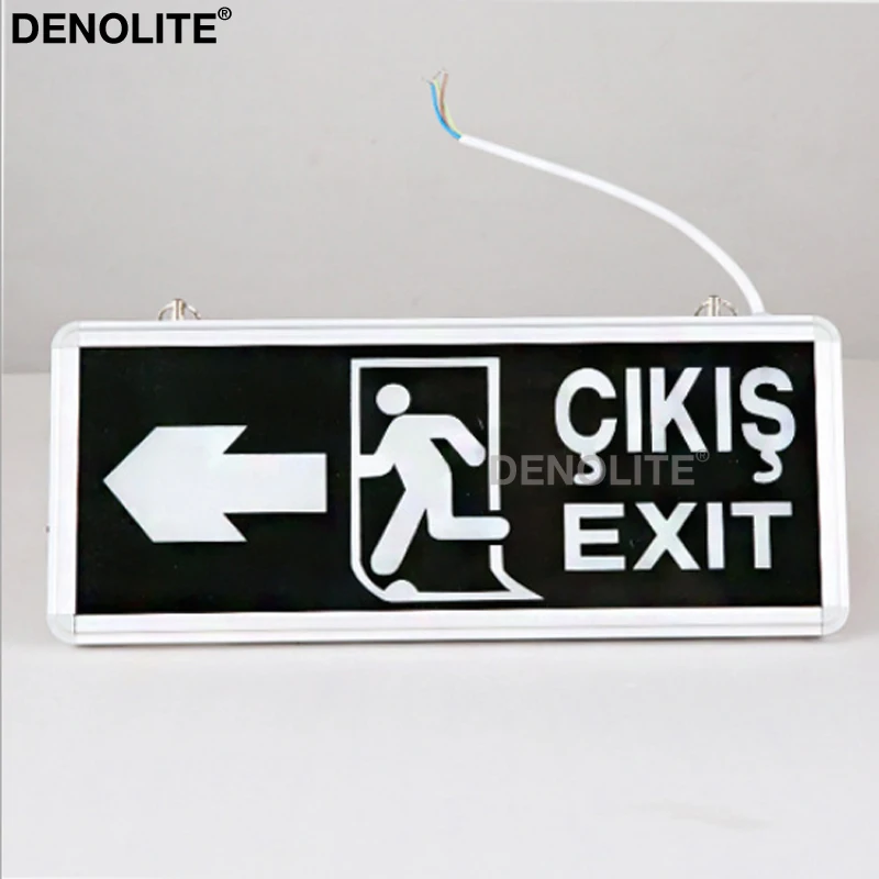 DENOLITE турецкий светодиодный светильник li EXIT 3 Вт светодиодный индикатор пожарная лампа аварийного выхода резервный зеленый светодиодный светильник со стрелкой/вправо/влево