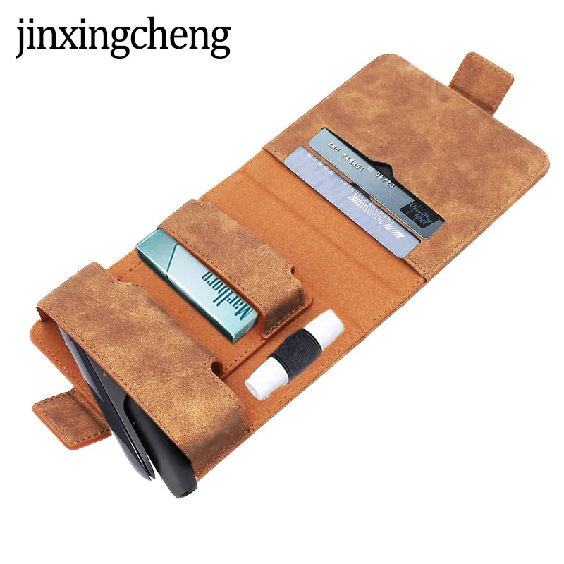 JINXINGCHENG 4 Простые цвета Флип кожаный бумажник чехол для iqos 3 мешочек с держателем