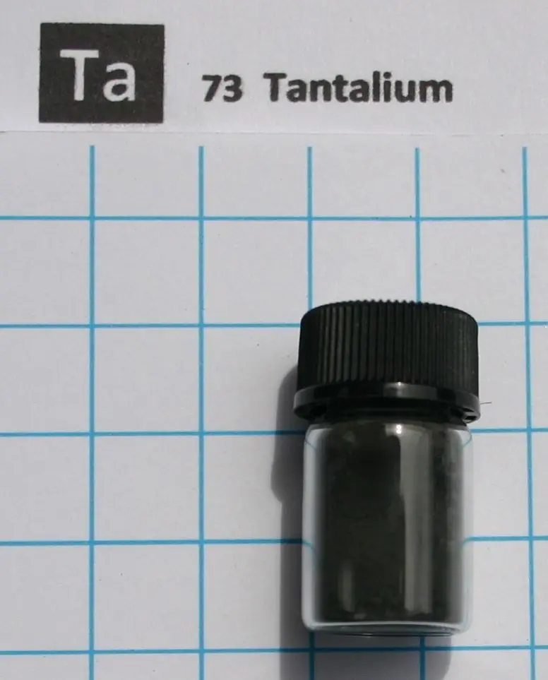 4 г 99,95% Tantalum металлическая стружка в стеклянном флаконе-чистый элемент 73 образец