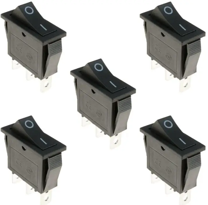 5 шт./лот KCD3 черный SPST 3PIN вкл/выкл G124 лодка кулисный переключатель 16A/250V 20A/125V