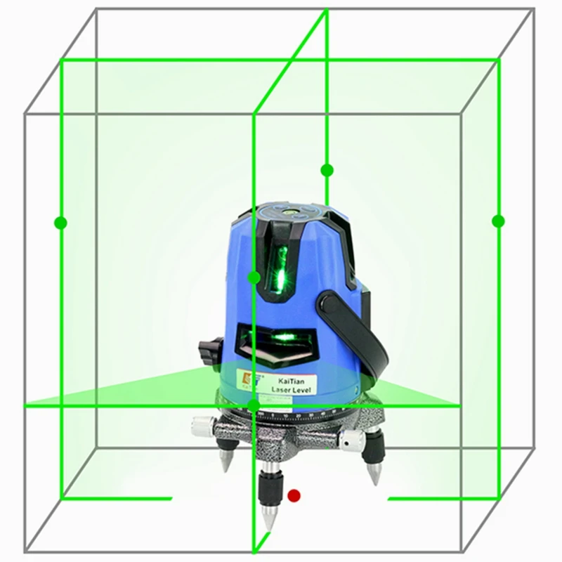 

Laser Level Tripod Green Receiver 360 Horizontal Beam Vertical 532nm Laser Self-Leveling 5 Lines Level Laser Tool Nivel