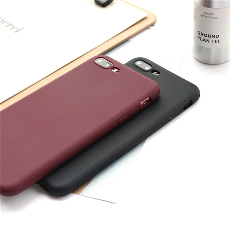 Карамельный цвет матовый Мягкий ТПУ силиконовый чехол для телефона чехол для Apple iPhone 6 6G 6s 7 8 Plus 8 Plus 10 X XR XS Max задний чехол s Coque
