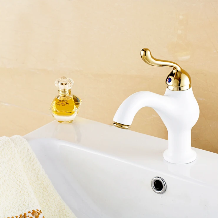 

L16065 High Quality White Color Brass Material Vanity Faucet