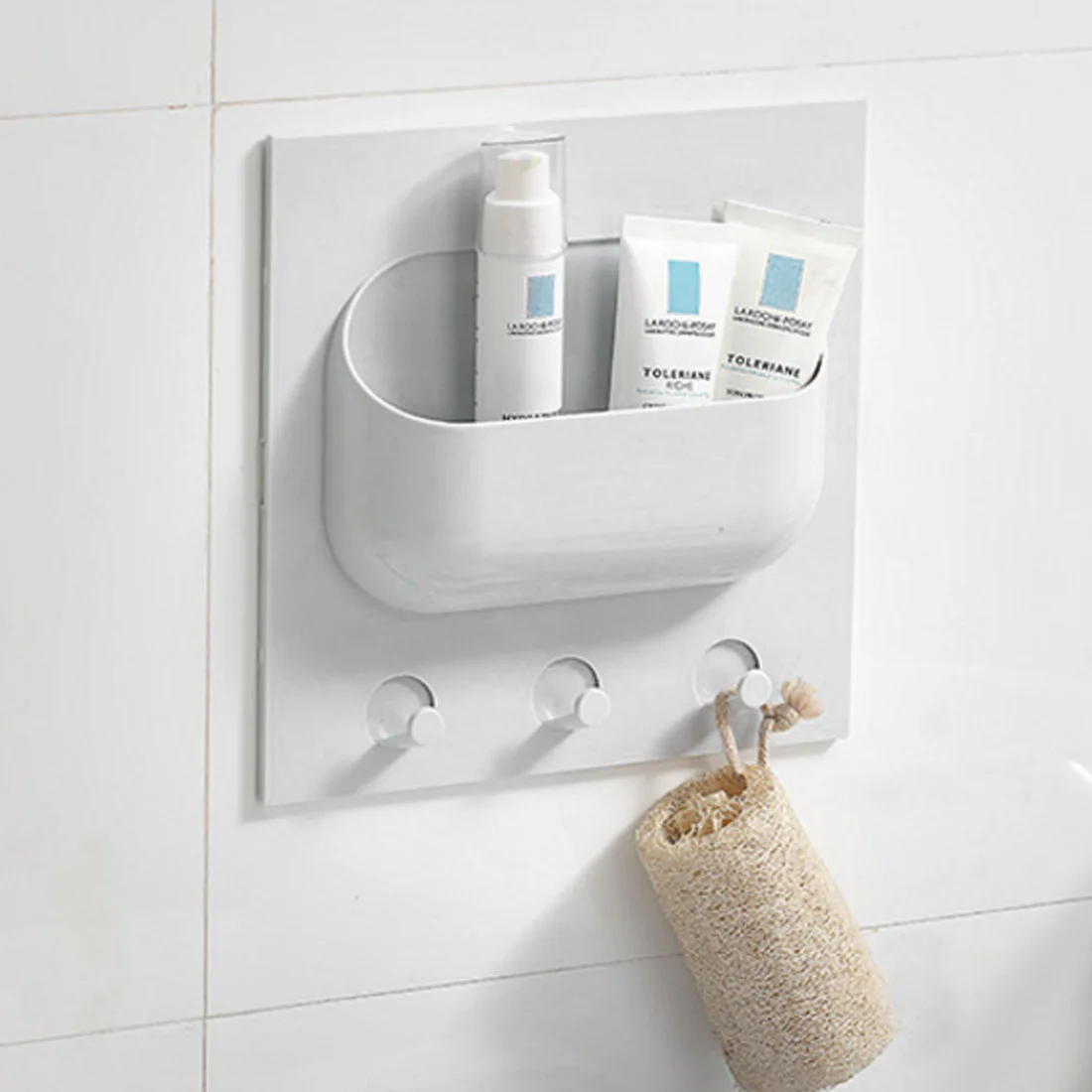 HIPSTEEN Home Storage Wall Suction Cup Plastic Storage Rack Cosmetic