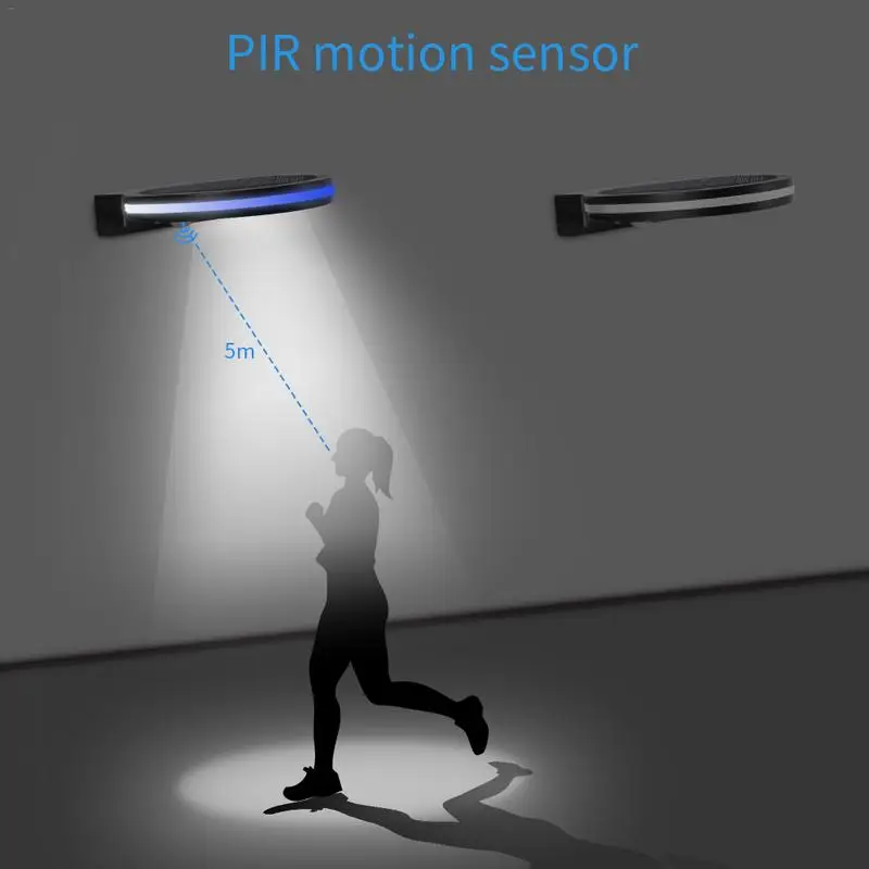Светодиодный датчик движения солнечной энергии настенный светильник садовая Лампа безопасности наружное водонепроницаемое освещение с литиевой батареей 18650