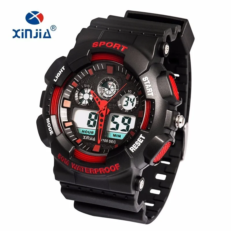 XINJIA Brand Style Japan Movement Military Shock Resistant Digital Watches Army Camouflage Sports LCD Men Outdoor Waterproof 5