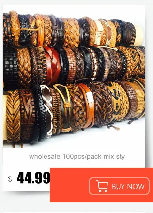 20 шт Ассорти Мужские Винтажные браслеты-манжеты из натуральной кожи смешанный дизайн