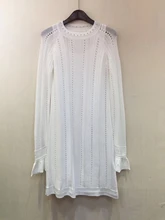 2017 new women’s color long-sleeved two-piece knitted dress 831