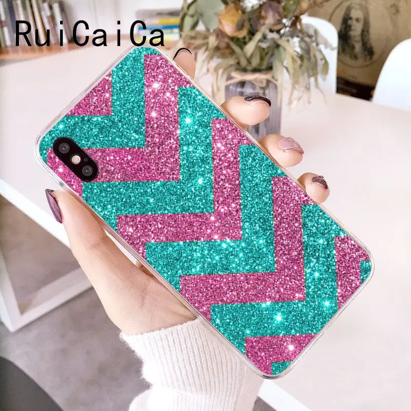 Silver Green stripe Glitter cool
