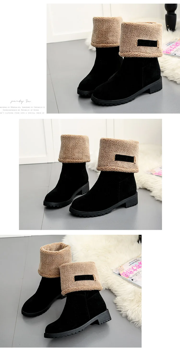 Women Snow Boots Thick Bottom Platform Waterproof Ankle Boots For Women Thick Warm fur Winter Warm Boots m494