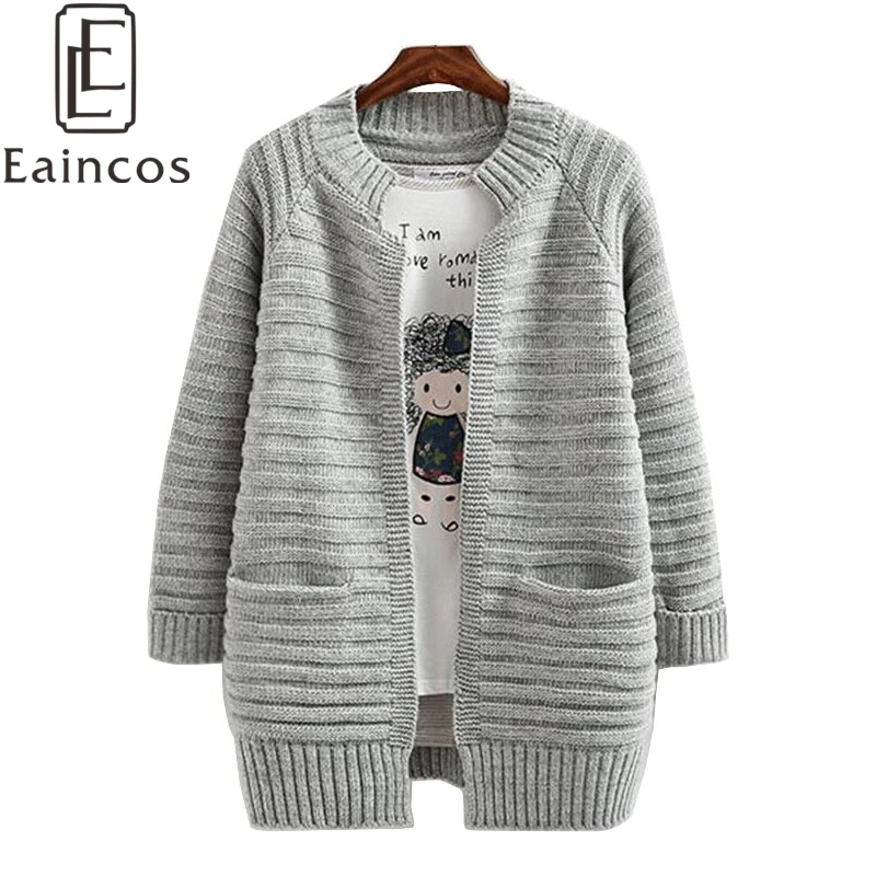 New Autumn Winter Fashion Women Long Sleeve Loose Knitting Cardigans Sweaters Female Knitted Cardigan Open Stitch Coat